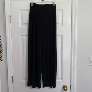 Black boutique palazzo pants with elastic drop waist